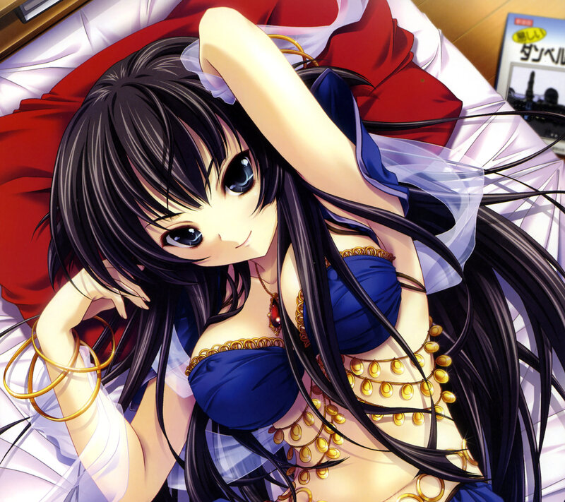 Anime Girl in Blue Outfit — Playful, Manga
