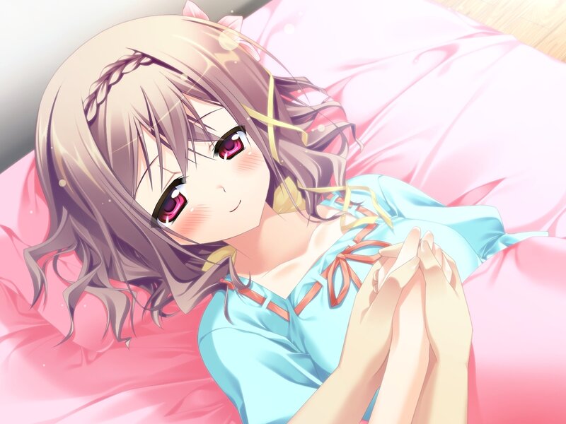anime girl in blue pajamas