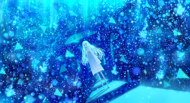Anime Girl in Blue Rain