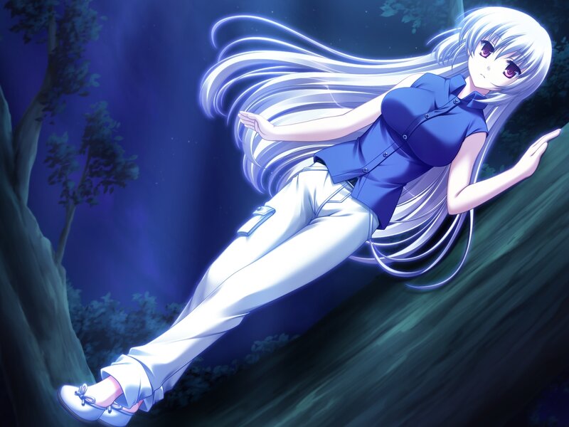 anime girl in blue shirt