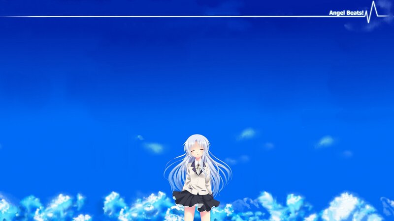 Anime girl in blue sky