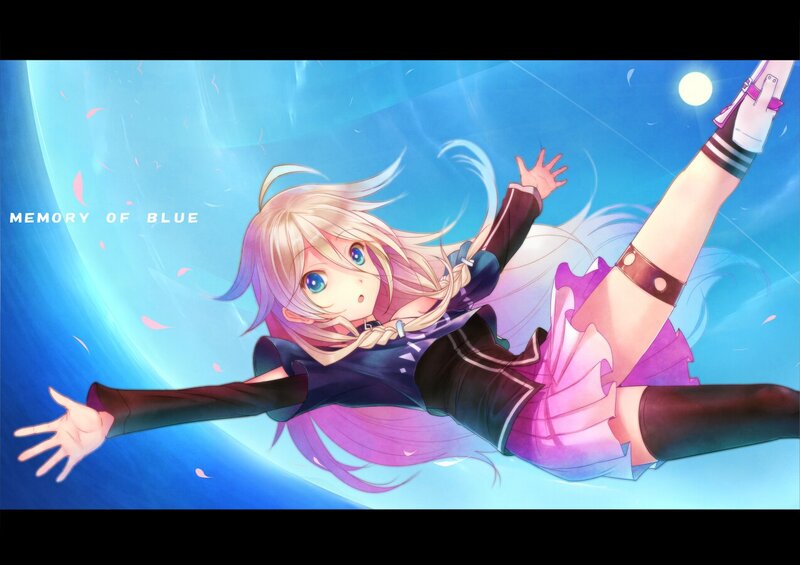 Anime girl in blue sky