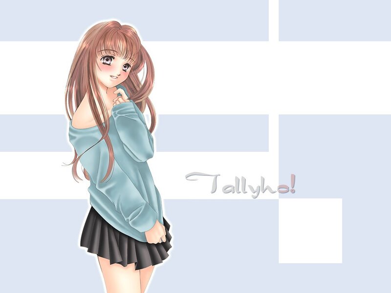 anime girl in blue sweater