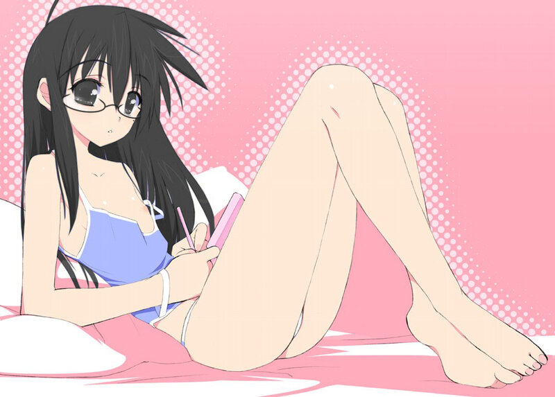 anime girl in blue top