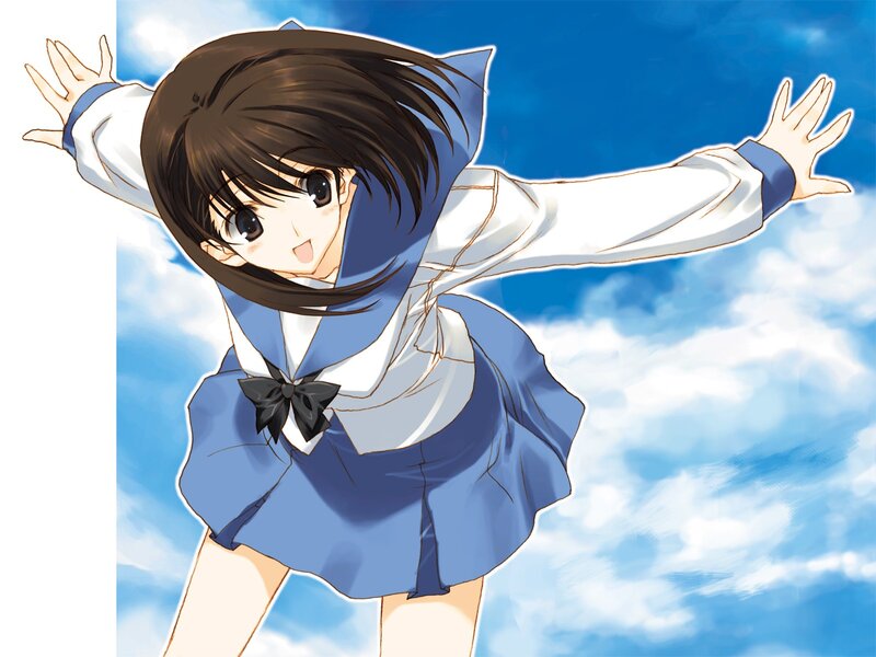 anime girl in blue uniform