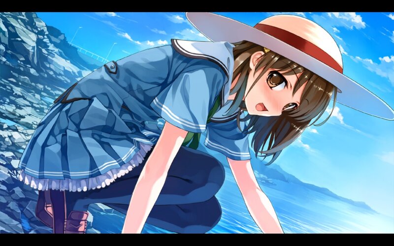 anime girl in blue uniform