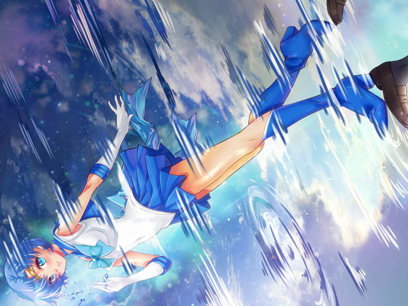 Anime Girl in Blue Uniform — Dramatic, Manga