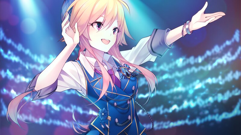 Anime Girl in Blue Uniform — Energetic