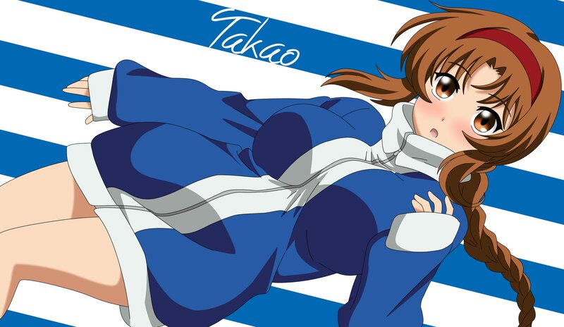 Anime Girl in Blue Uniform — Playful