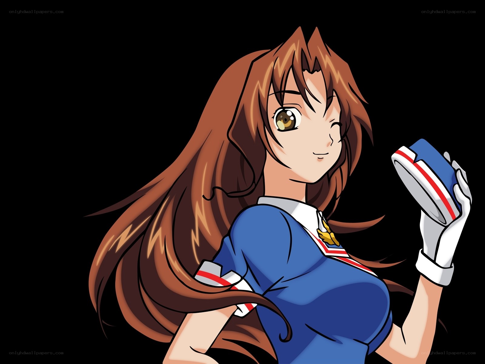 anime girl in blue uniform