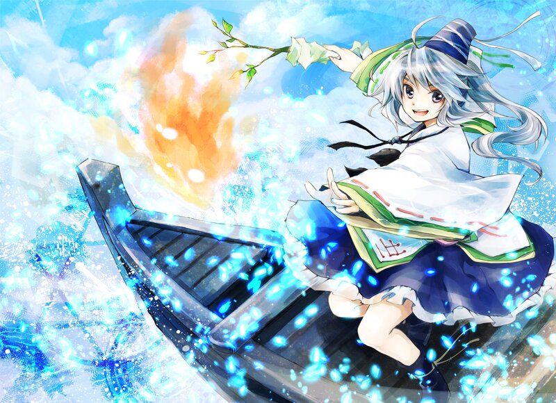 Anime Girl in Boat — Blue, Dynamic