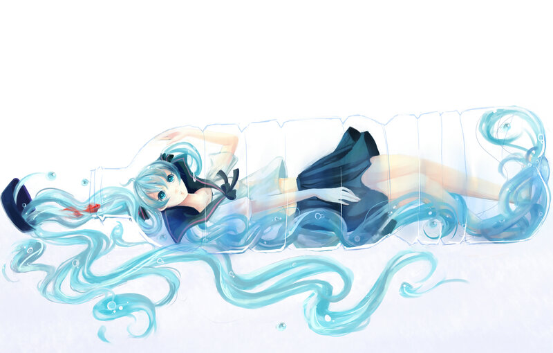 Anime Girl in Bottle — Blue