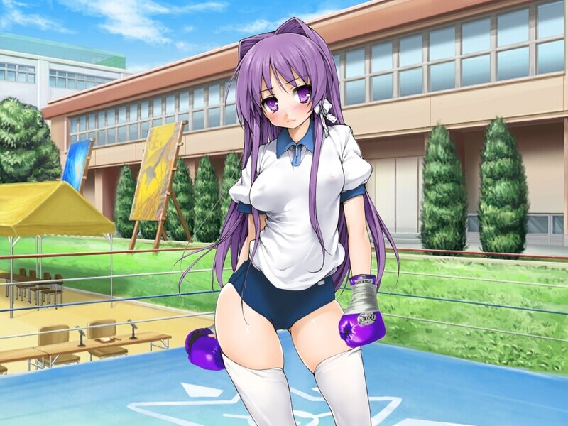 anime girl in boxing gear