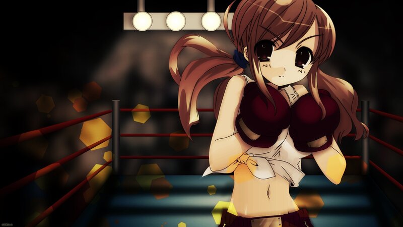 Anime Girl in Boxing Ring — Brown