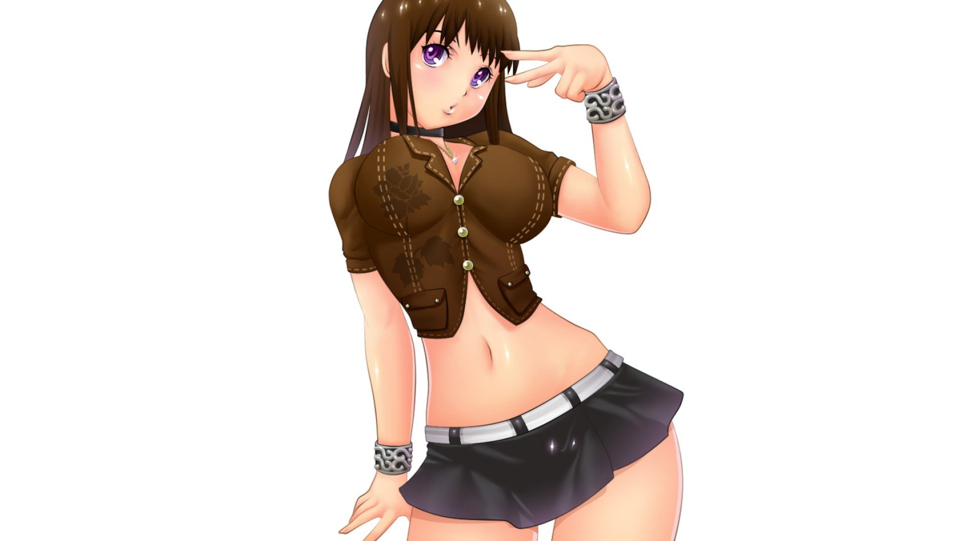 anime girl in brown jacket