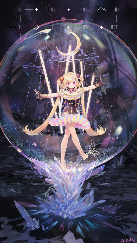 Anime Girl in Bubble — Purple
