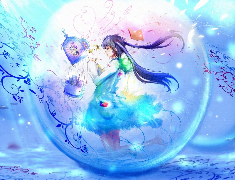 Anime Girl in Bubble