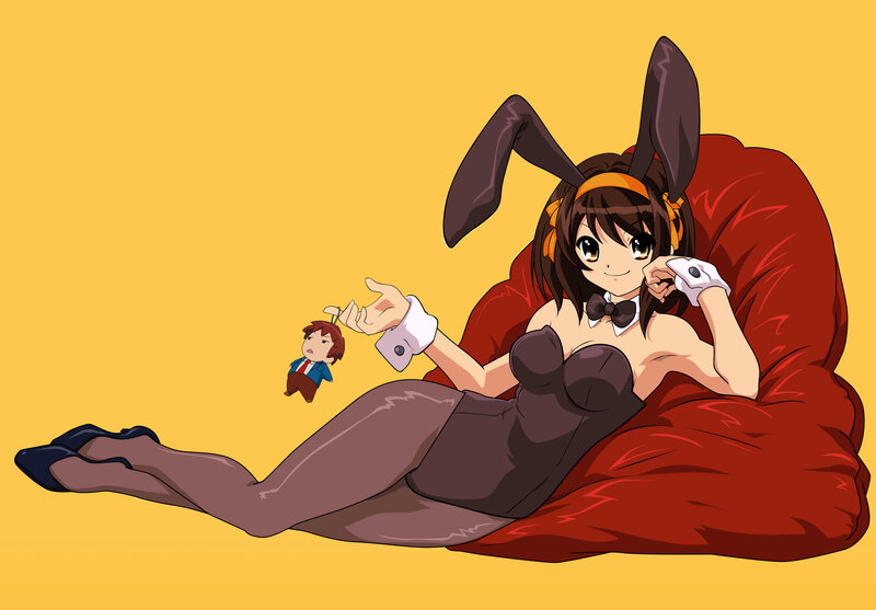 Anime girl in bunny costume
