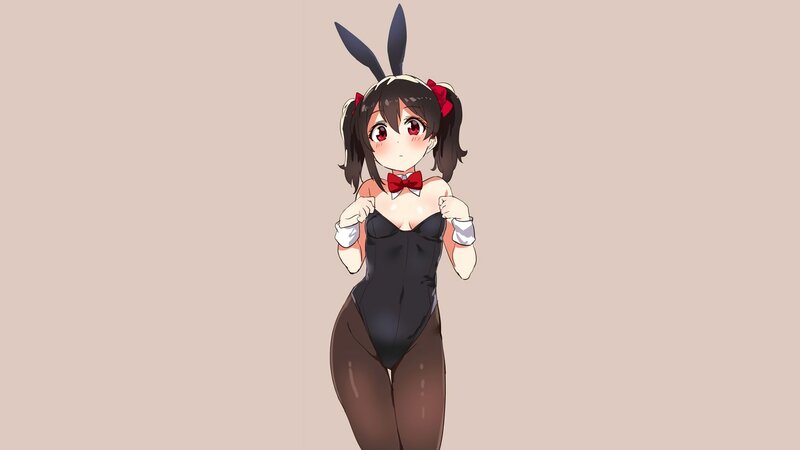 Anime Girl in Bunny Costume — Black, Playful