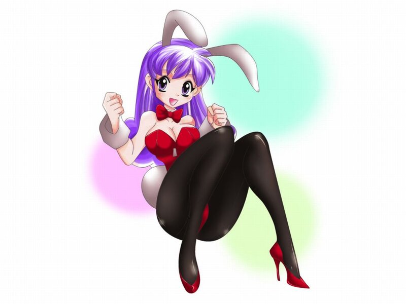 Anime Girl in Bunny Costume — Purple, Playful