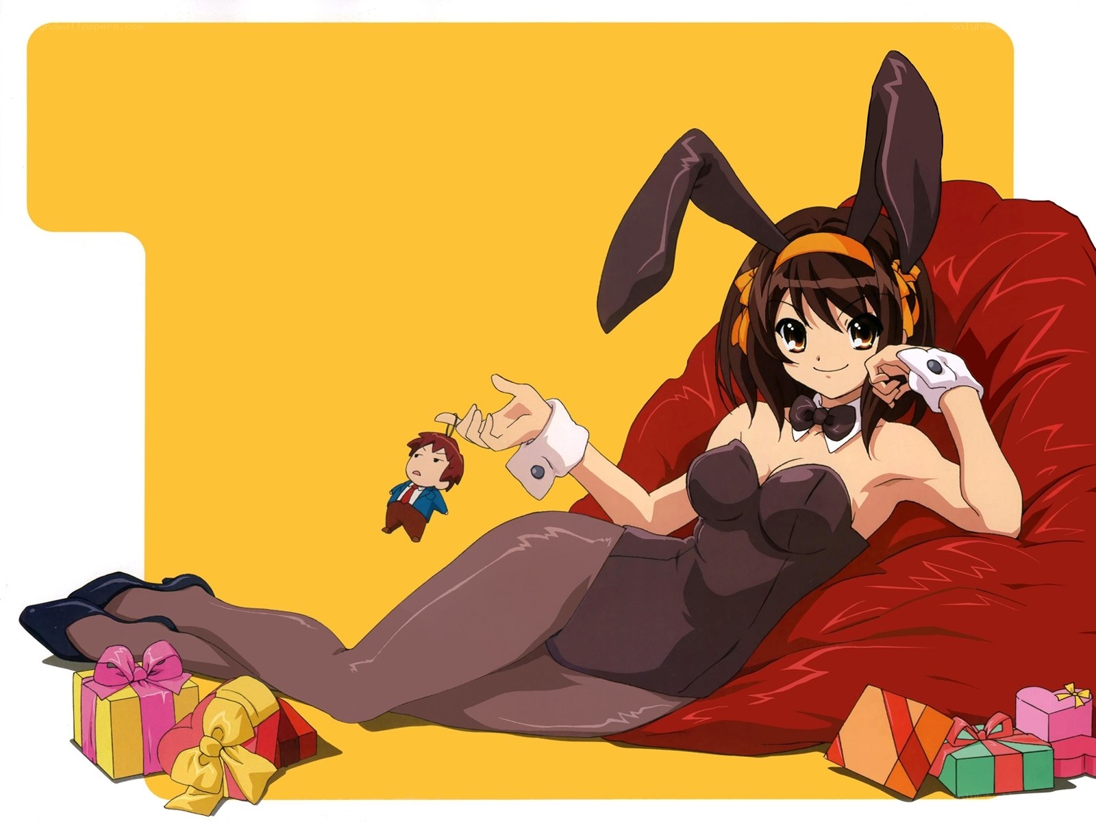 Anime girl in bunny costume