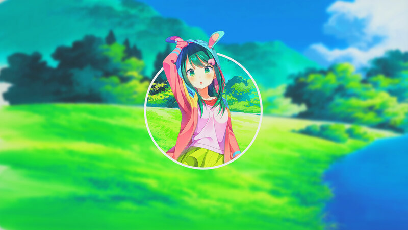 Anime Girl in Bunny Hat — Green