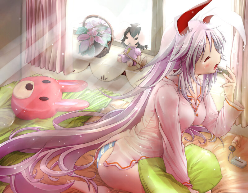 anime girl in bunny pajamas