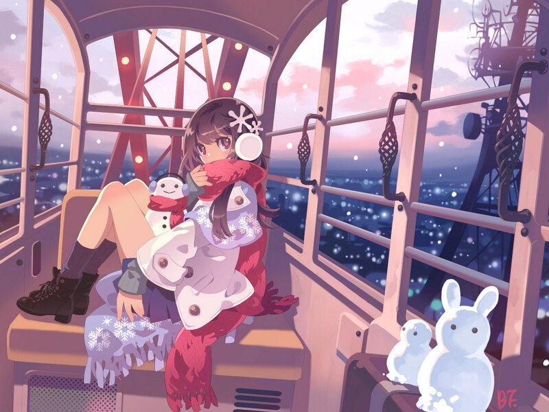 Anime Girl in Cable Car