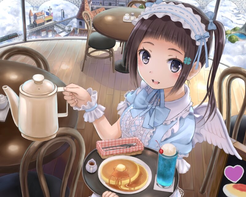 Anime Girl in Cafe — Blue