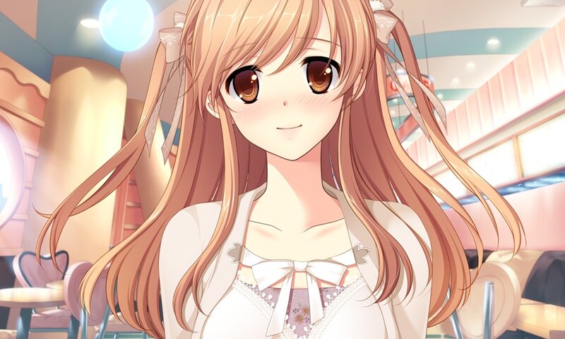 Anime Girl in Cafe — Brown, Calm