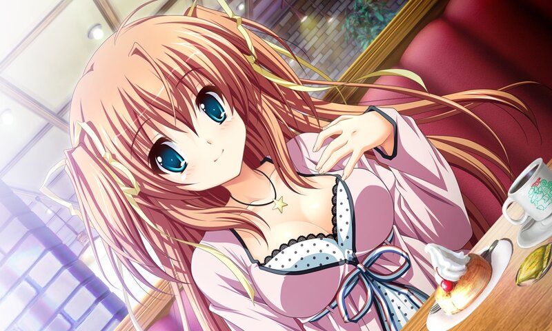 Anime Girl in Cafe — Pink