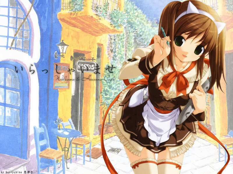 Anime Girl in Cafe Uniform