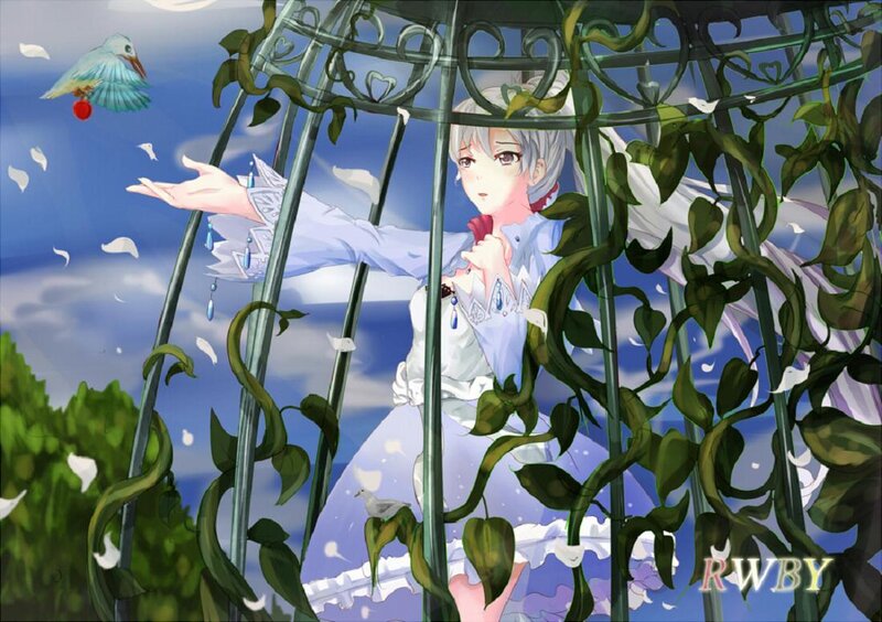 Anime Girl in Cage — Blue