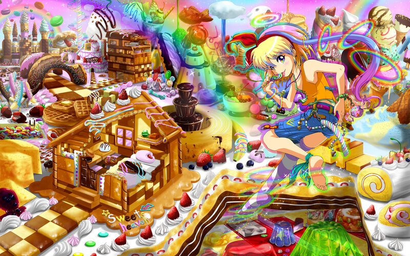 Anime Girl in Candy World