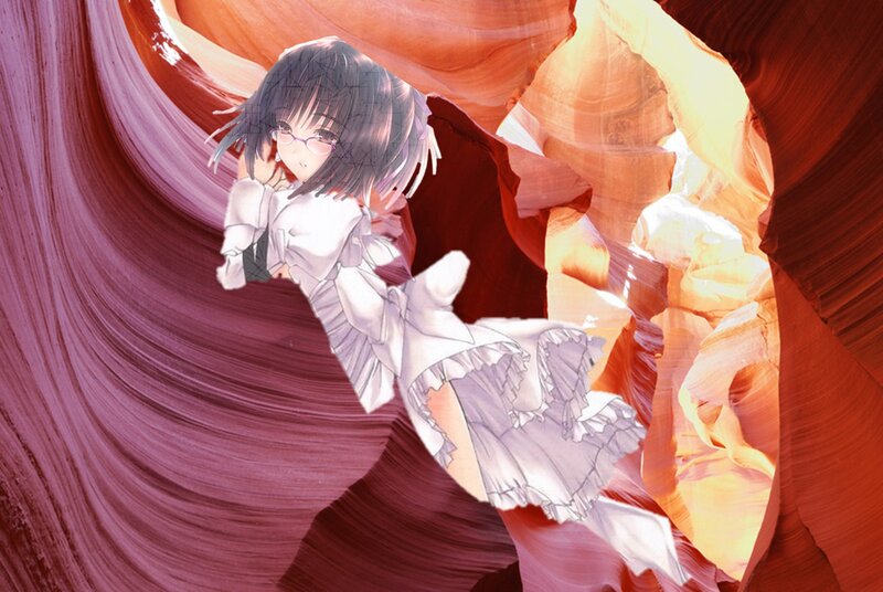 Anime Girl in Canyon