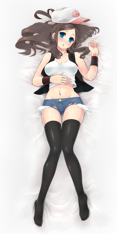 anime girl in cap and shorts