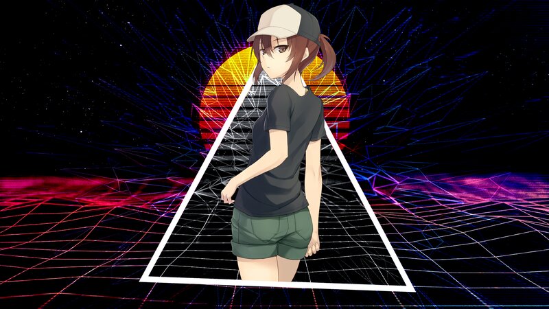 Anime Girl in Cap — Black, Dramatic