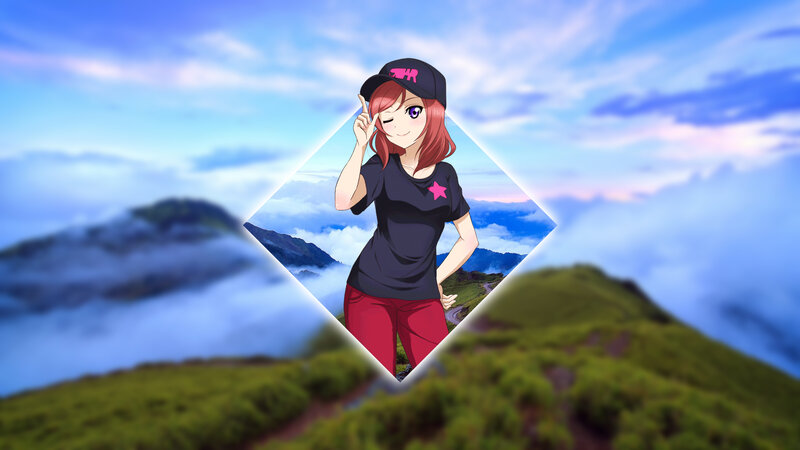 Anime Girl in Cap — Blue, Serene