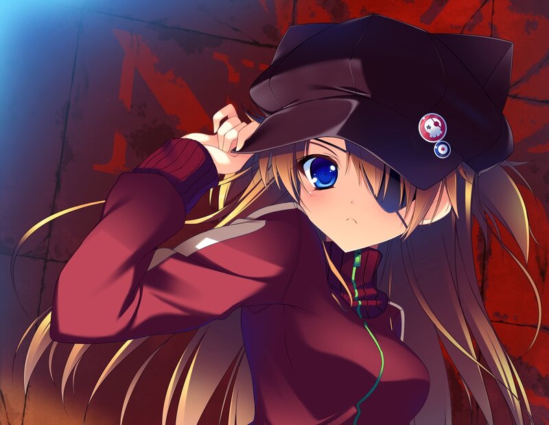 Anime Girl in Cap — Red