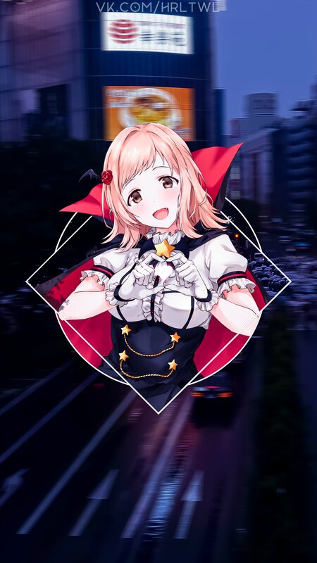 Anime Girl in Cape — Pink