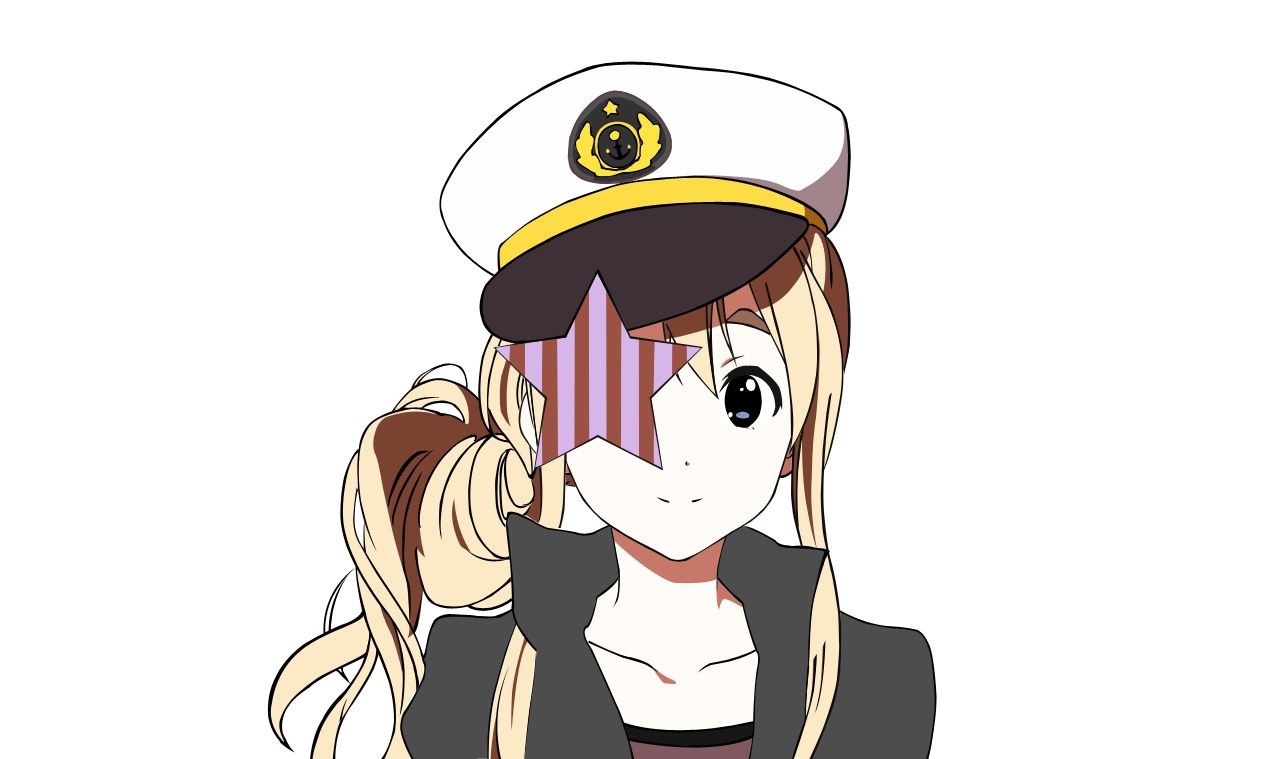 anime girl in captain hat