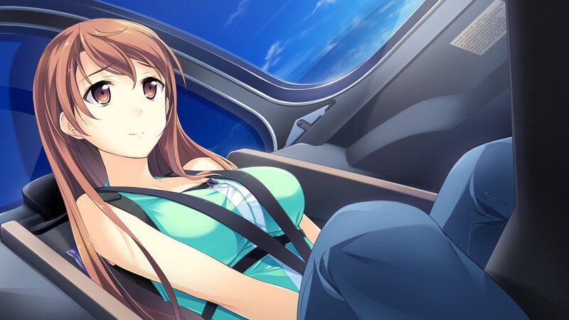 anime girl in car seat