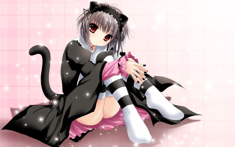 anime girl in cat costume