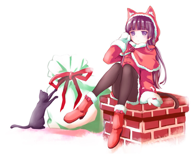 Anime Girl in Cat Costume — Red