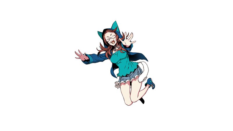 Anime Girl in Cat Costume — Teal