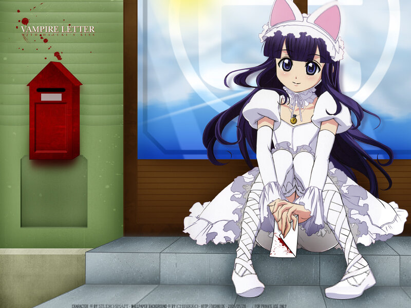 Anime Girl in Cat Costume — White