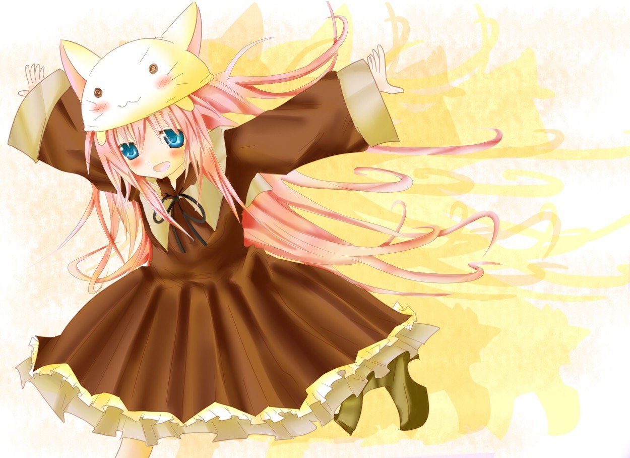 anime girl in cat hat