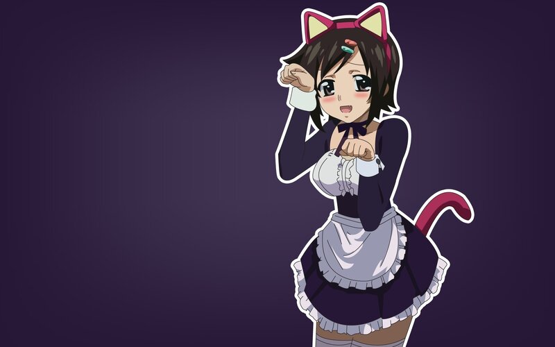 anime girl in cat maid outfit