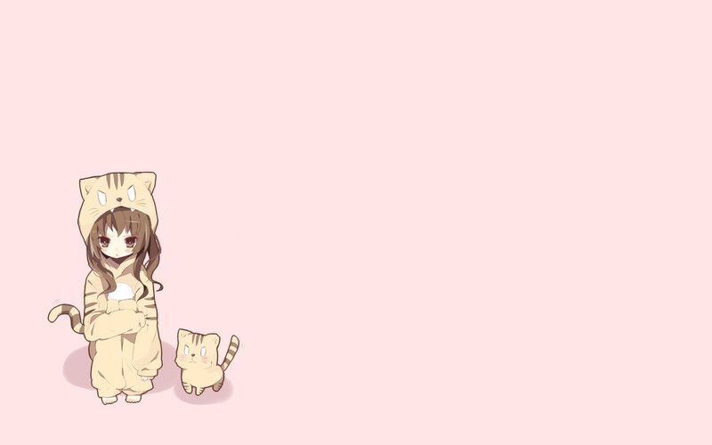 anime girl in cat onesie