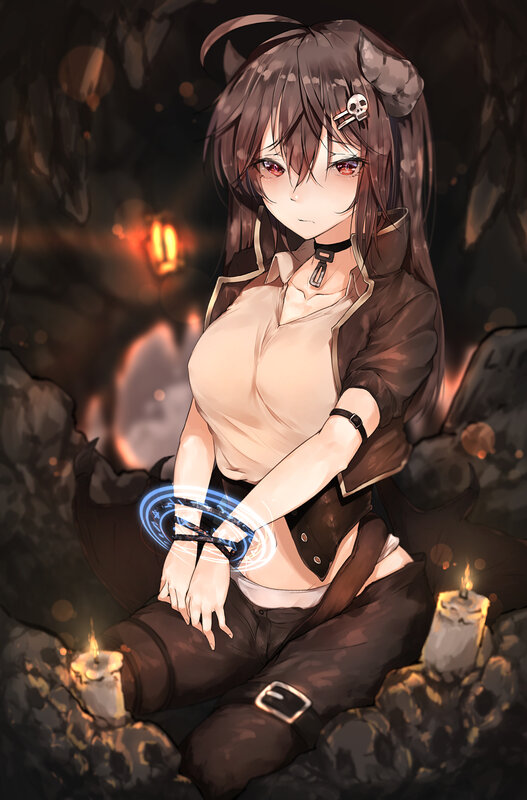 Anime Girl in Cave — Brown